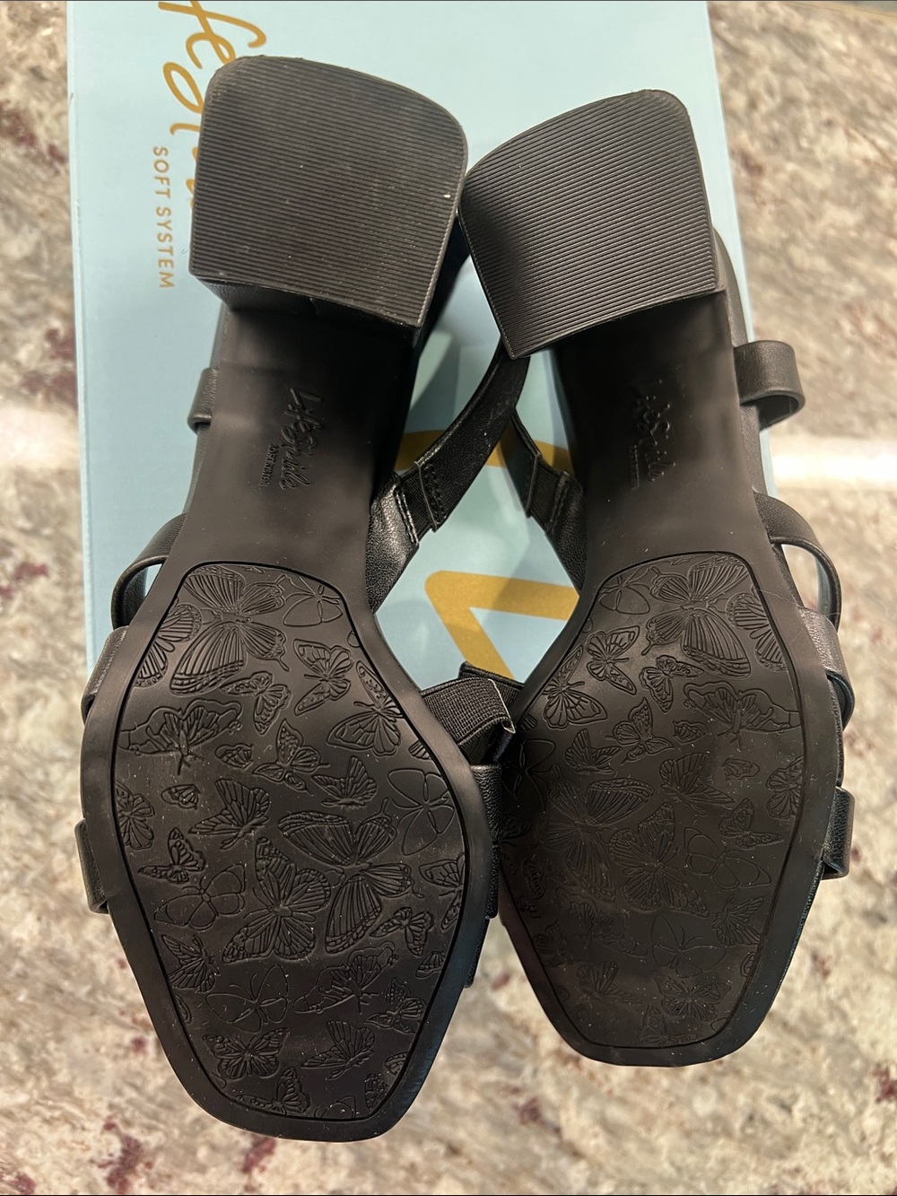 Life Stride Black Strappy Block Heel Sandals - Picture 8 of 8